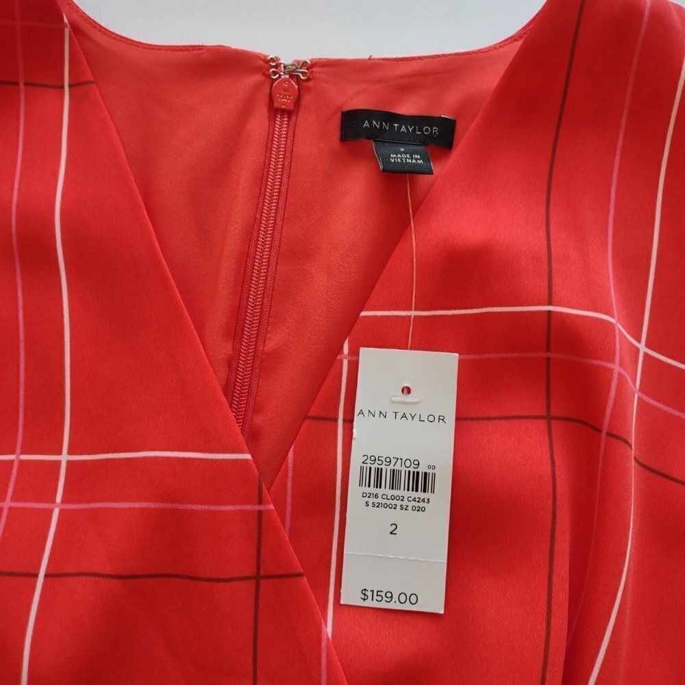 NWT Ann Taylor Dress Size 2 Hi-Low Flowy Hem "Old Money Preppy' Euro Summer Chic - Picture 7 of 9